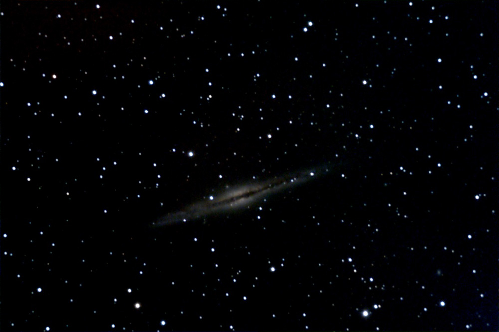 NGC 891 ist eine Galaxie im Sternbild Andromeda in 30 Millionen Lichtjahren Entfernung (Friedrich Schrader).